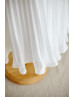 Gold Sequin Collar Ivory Pleated Chiffon Tea Length Flower Girl Dress